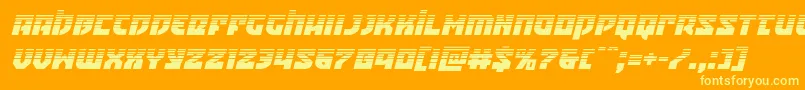 Crazyivanhalfital-Schriftart – Gelbe Schriften auf orangefarbenem Hintergrund