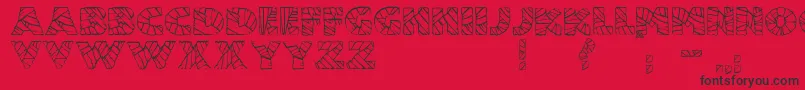 JmhMummy-Schriftart – Schwarze Schriften auf rotem Hintergrund