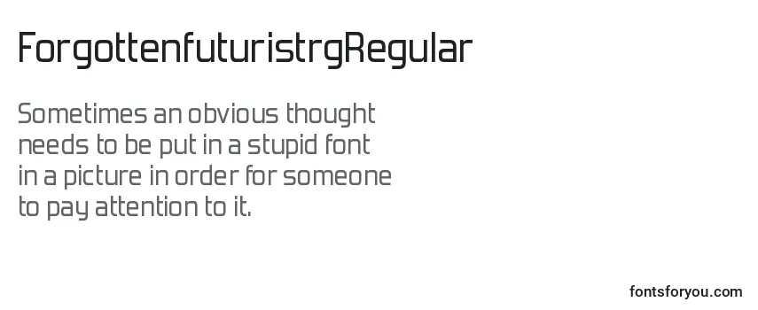 ForgottenfuturistrgRegular Font
