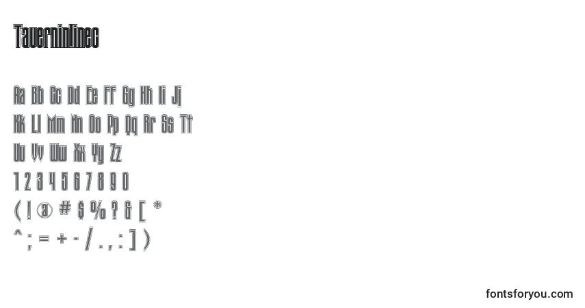Tauerninlinec-fontti – aakkoset, numerot, erikoismerkit