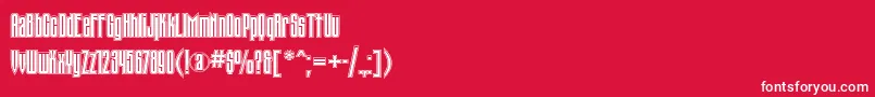 Tauerninlinec-Schriftart – Weiße Schriften auf rotem Hintergrund
