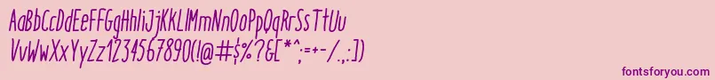 ItaloMediumItalic Font – Purple Fonts on Pink Background