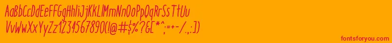 フォントItaloMediumItalic – オレンジの背景に赤い文字