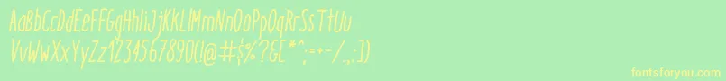 ItaloMediumItalic Font – Yellow Fonts on Green Background