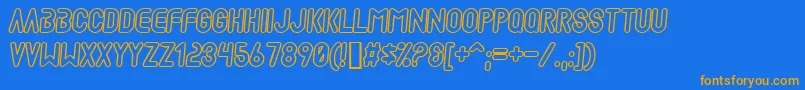MadScientist+ Font – Orange Fonts on Blue Background