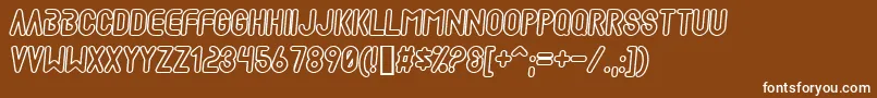 MadScientist+-Schriftart – Weiße Schriften auf braunem Hintergrund