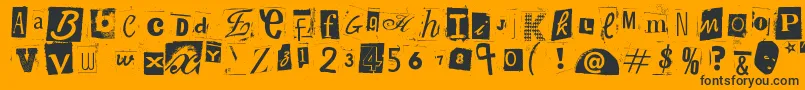 WoodcutterAnonymousPart2 Font – Black Fonts on Orange Background