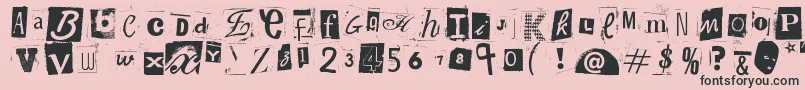 WoodcutterAnonymousPart2 Font – Black Fonts on Pink Background