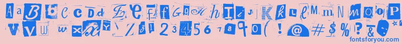WoodcutterAnonymousPart2 Font – Blue Fonts on Pink Background