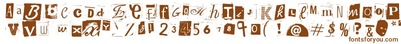 WoodcutterAnonymousPart2 Font – Brown Fonts on White Background
