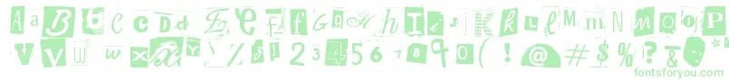 WoodcutterAnonymousPart2 Font – Green Fonts on White Background