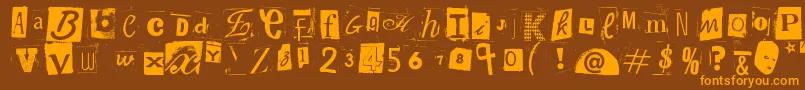 WoodcutterAnonymousPart2 Font – Orange Fonts on Brown Background