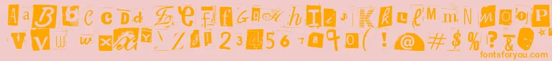 WoodcutterAnonymousPart2 Font – Orange Fonts on Pink Background
