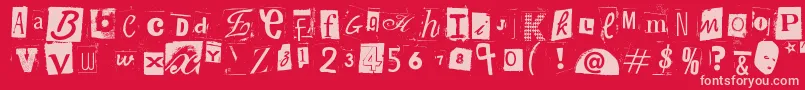 WoodcutterAnonymousPart2 Font – Pink Fonts on Red Background