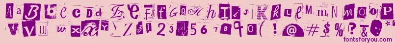 WoodcutterAnonymousPart2 Font – Purple Fonts on Pink Background