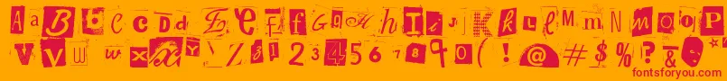 fuente WoodcutterAnonymousPart2 – Fuentes Rojas Sobre Fondo Naranja
