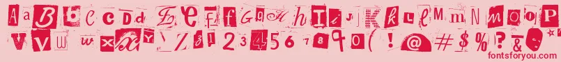 WoodcutterAnonymousPart2 Font – Red Fonts on Pink Background