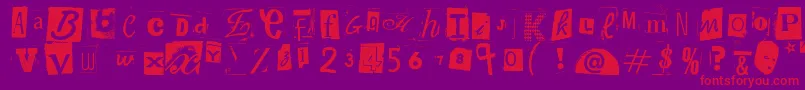 WoodcutterAnonymousPart2 Font – Red Fonts on Purple Background