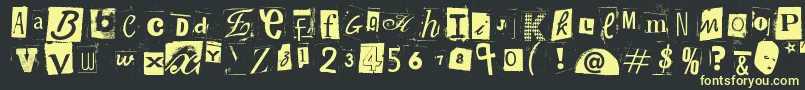 WoodcutterAnonymousPart2 Font – Yellow Fonts on Black Background