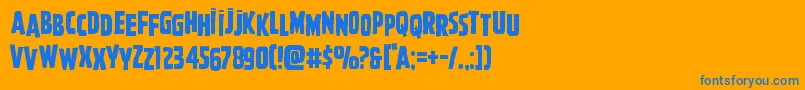 Ghoulishintentshift Font – Blue Fonts on Orange Background