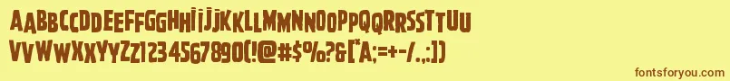 Ghoulishintentshift Font – Brown Fonts on Yellow Background