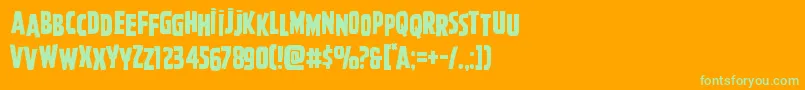 Ghoulishintentshift Font – Green Fonts on Orange Background