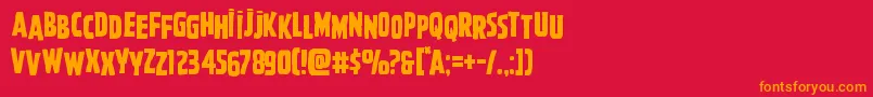 フォントGhoulishintentshift – 赤い背景にオレンジの文字