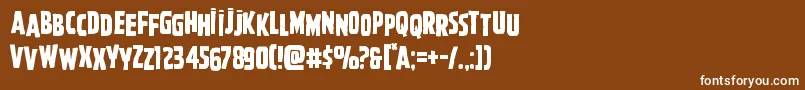 フォントGhoulishintentshift – 茶色の背景に白い文字