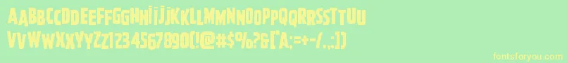 Ghoulishintentshift Font – Yellow Fonts on Green Background