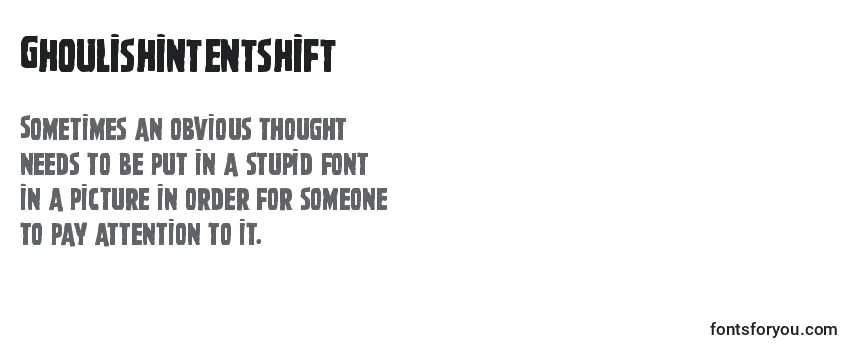 Review of the Ghoulishintentshift Font
