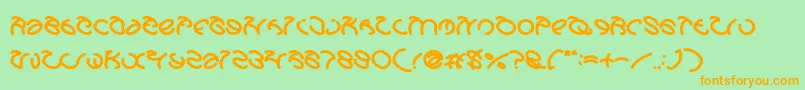 Fonte GraphicDreamBold – fontes laranjas em um fundo verde