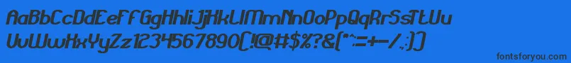 GrandPrixBoldItalic Font – Black Fonts on Blue Background