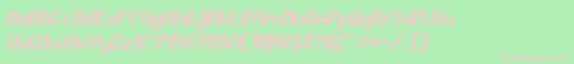 GrandPrixBoldItalic Font – Pink Fonts on Green Background