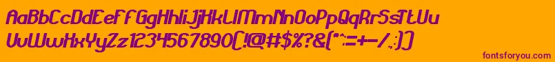 GrandPrixBoldItalic Font – Purple Fonts on Orange Background