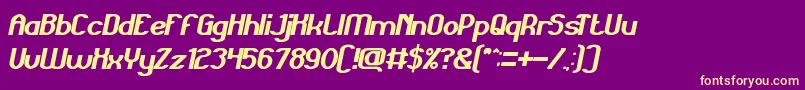 GrandPrixBoldItalic Font – Yellow Fonts on Purple Background