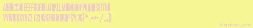 GoticaModernaKkV1.1-fontti – vaaleanpunaiset fontit keltaisella taustalla