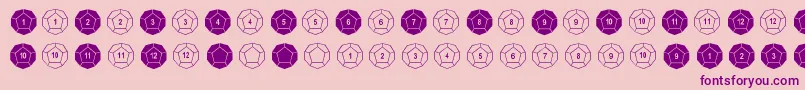 DpolyTwelveSider-fontti – violetit fontit vaaleanpunaisella taustalla