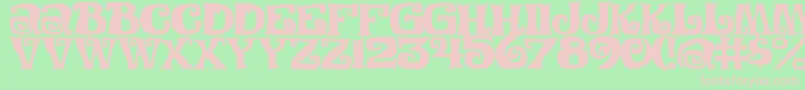 FestivalNightsJl-fontti – vaaleanpunaiset fontit vihreällä taustalla