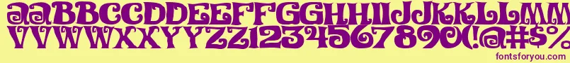 FestivalNightsJl Font – Purple Fonts on Yellow Background