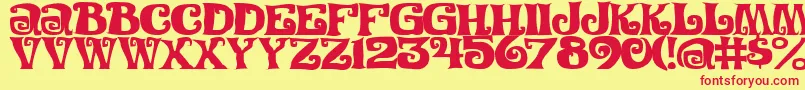 FestivalNightsJl Font – Red Fonts on Yellow Background