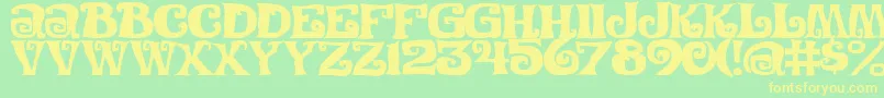 FestivalNightsJl Font – Yellow Fonts on Green Background
