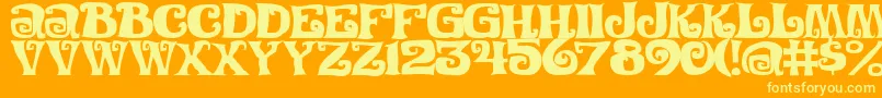 FestivalNightsJl Font – Yellow Fonts on Orange Background