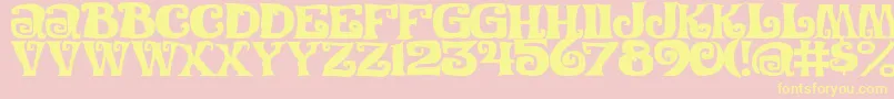 フォントFestivalNightsJl – 黄色のフォント、ピンクの背景