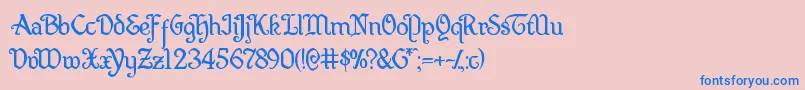 Quillsword Font – Blue Fonts on Pink Background