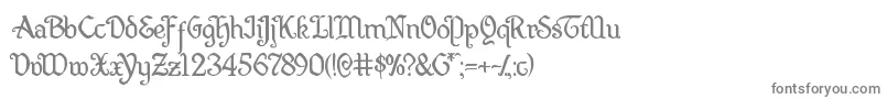 Quillsword-fontti – harmaat kirjasimet valkoisella taustalla