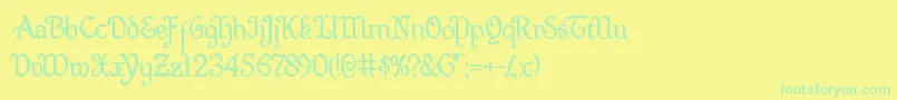 Quillsword Font – Green Fonts on Yellow Background