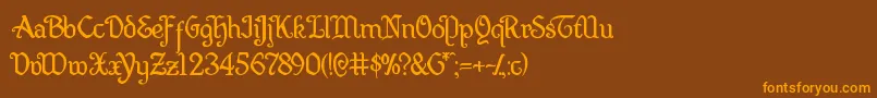 Quillsword Font – Orange Fonts on Brown Background