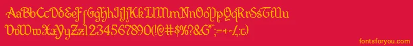 Quillsword Font – Orange Fonts on Red Background