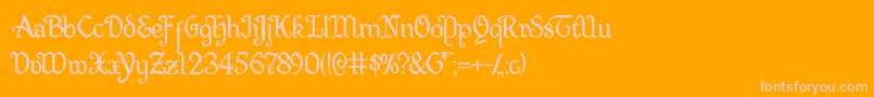 Quillsword Font – Pink Fonts on Orange Background