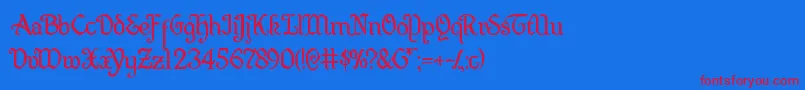 Quillsword Font – Red Fonts on Blue Background